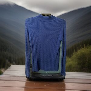 Royal Blue Sweater Unbranded Women's Large Turtleneck Good Condition No Tags